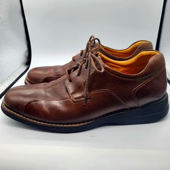 10.5 M JOHNSTON & MURPHY SHULER BICYCLE 20-7223 DRESS SHEEPSKIN SHOE BROWN - Picture 4 of 13